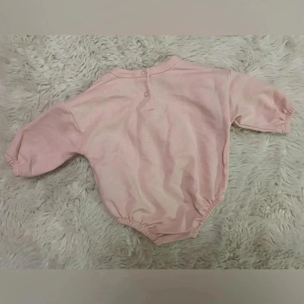 Wonder Nation easter bunny baby girl 0-3 month long sleeve bubble romper